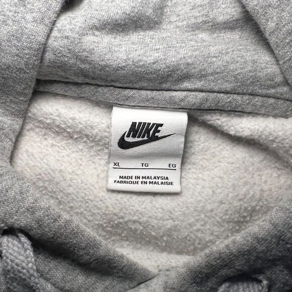 Nike Hoodie Mens XL Gray Pullover Long Sleeve Fleece Swoosh Sweatshirt - Picture 3 of 5